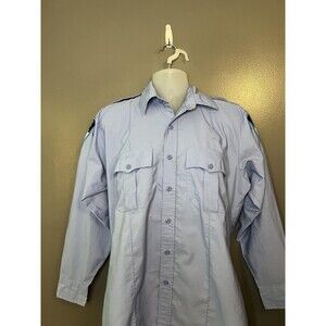 Yale New Haven Health Elbeco Mens Shirt 15.5 32/33 Blue Security Uniform Top